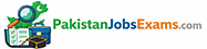 Logo banner for PakistanJobsExams.com featuring green map of Pakistan with crescent and star, magnifying glass, briefcase, checklist, and graduation cap icons on the left, and the text ‘PakistanJobsExams.com’ in green, blue, and orange on a white background.