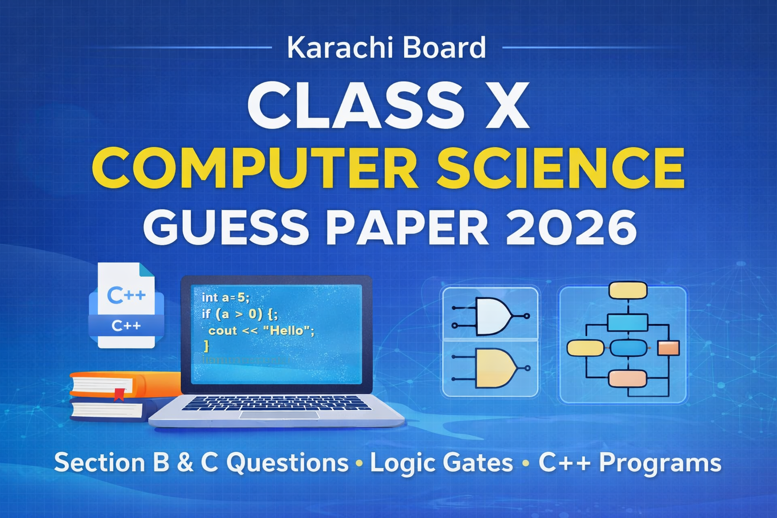 Class X Computer Science Guess Paper 2026 Karachi Board Section B and C