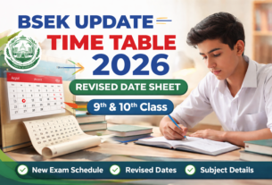 BSEK update time table 2026 revised date sheet for 9th and 10th class Karachi Board student studying exam preparation